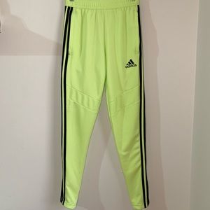 Neon adidas track pants